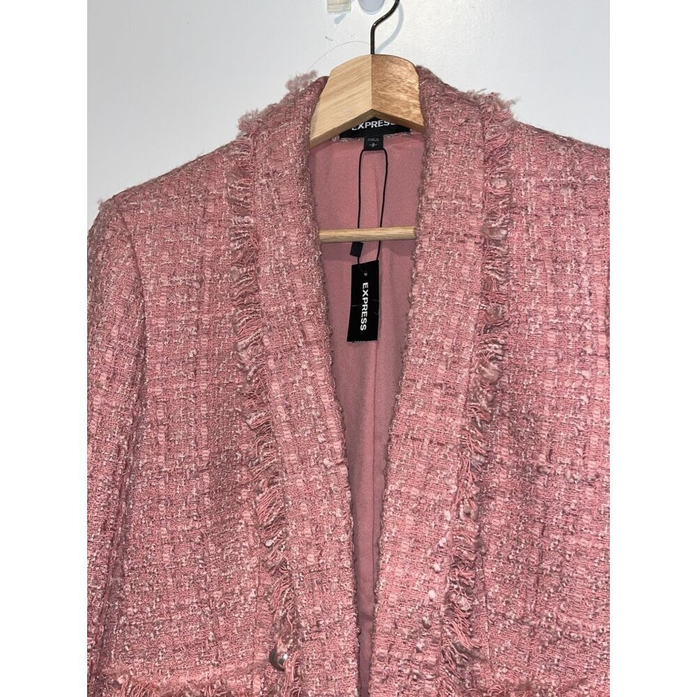 NWT Dusty Pink Tweed Jacket - Picture 3 of 10